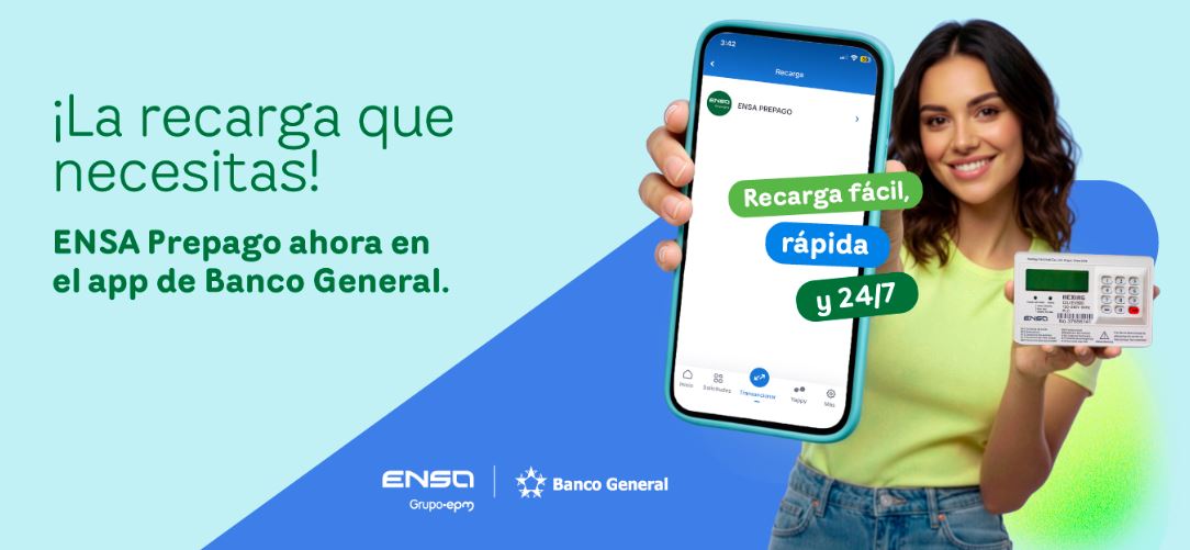 ENSA facilita el pago de energ�a prepago con recargas ddesde la APP de Banco General