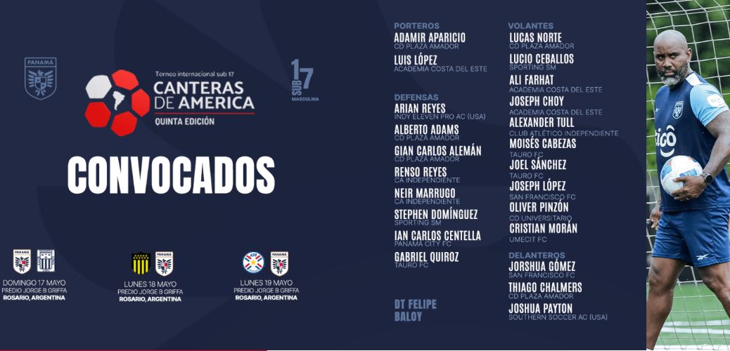 Los convocados de Panam� Sub-17 para el Torneo Internacional Canteras de Am�rica 2026