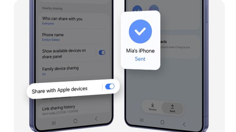 Galaxy podr� compartir archivos con AirDrop gracias a Quick Share
